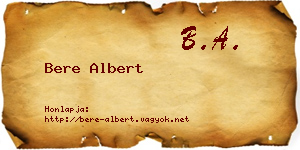 Bere Albert névjegykártya