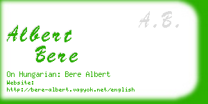 albert bere business card